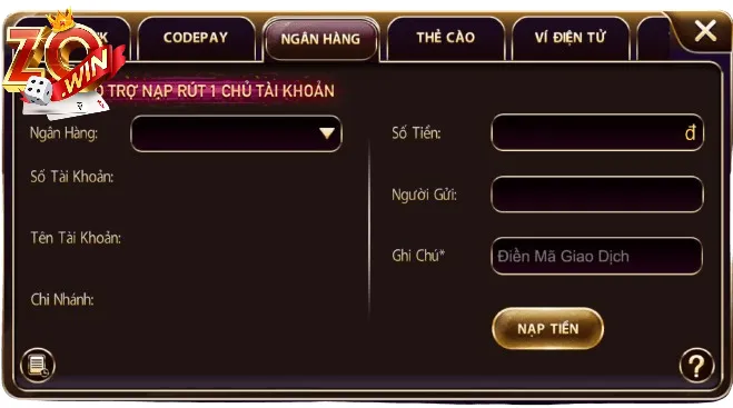 Phương Thức Nạp Tiền Zowin